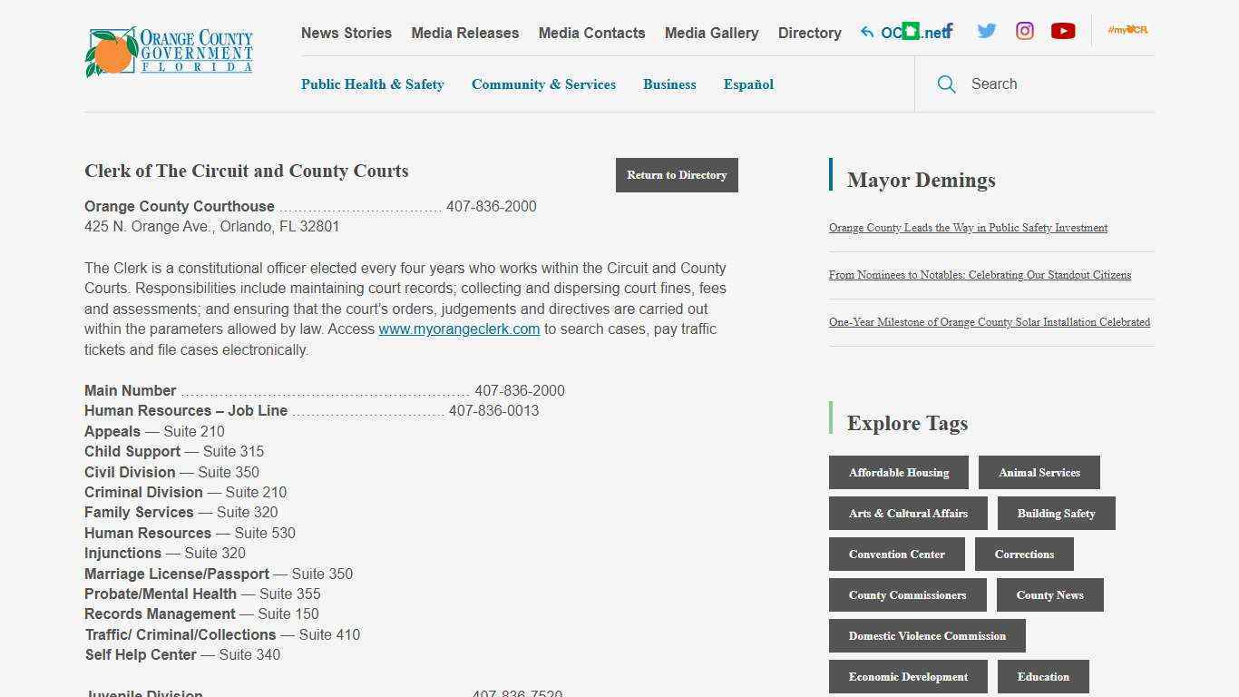 Clerk of The Circuit and County Courts | OCFL Newsroom