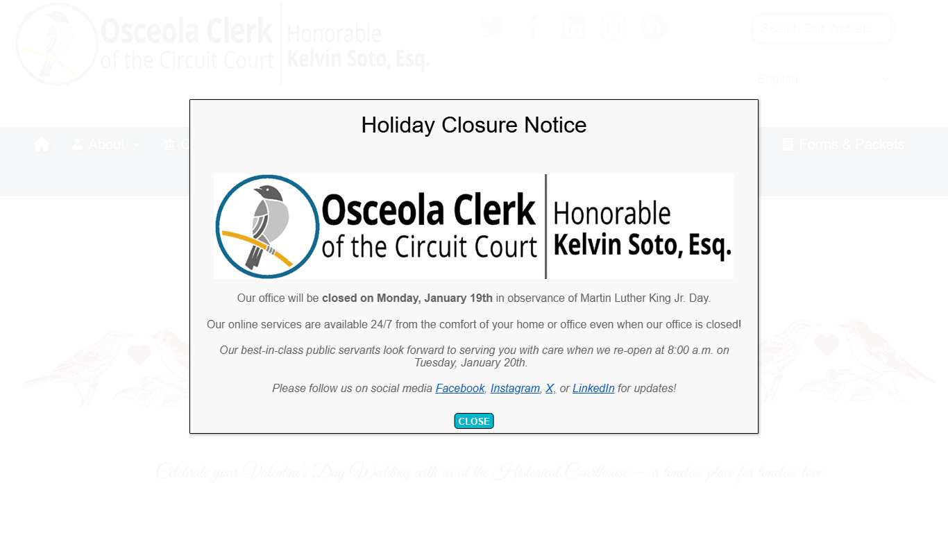 Office of Kelvin Soto, Esq., Osceola Clerk of the Circuit Court & County Comptroller – "To advance the well-being of all, one person at a time."