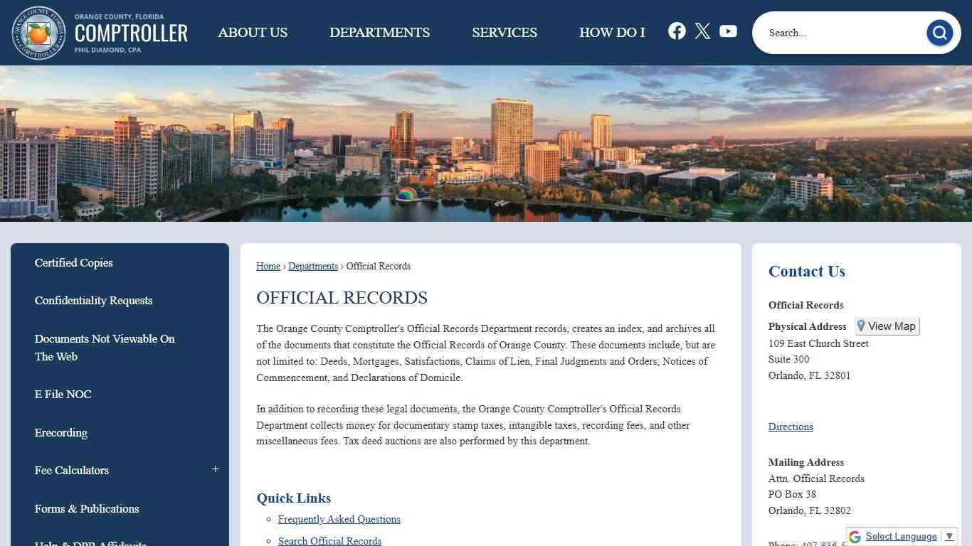 Official Records | Orange County Comptroller, FL